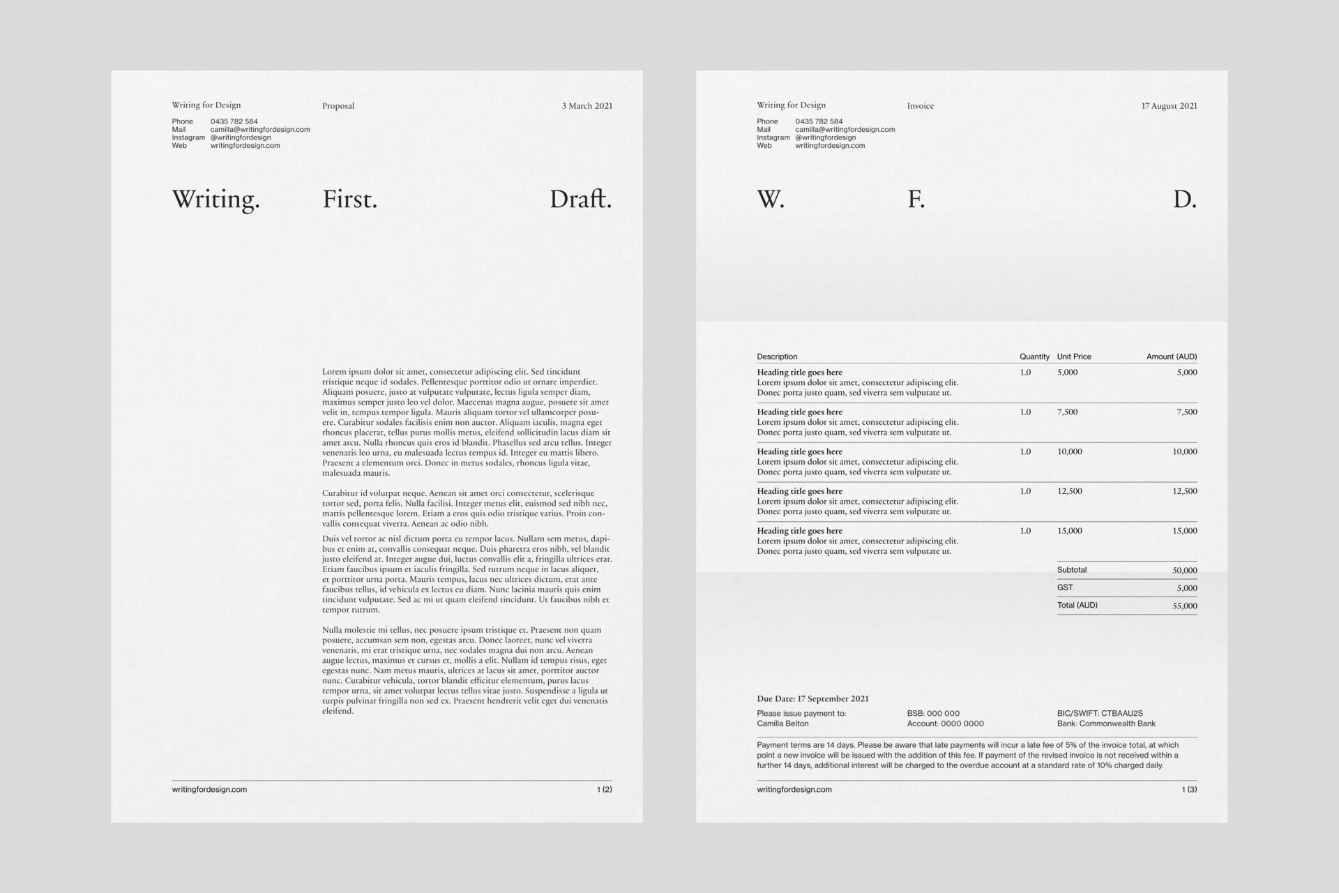 Writing for Design - Standard Projects